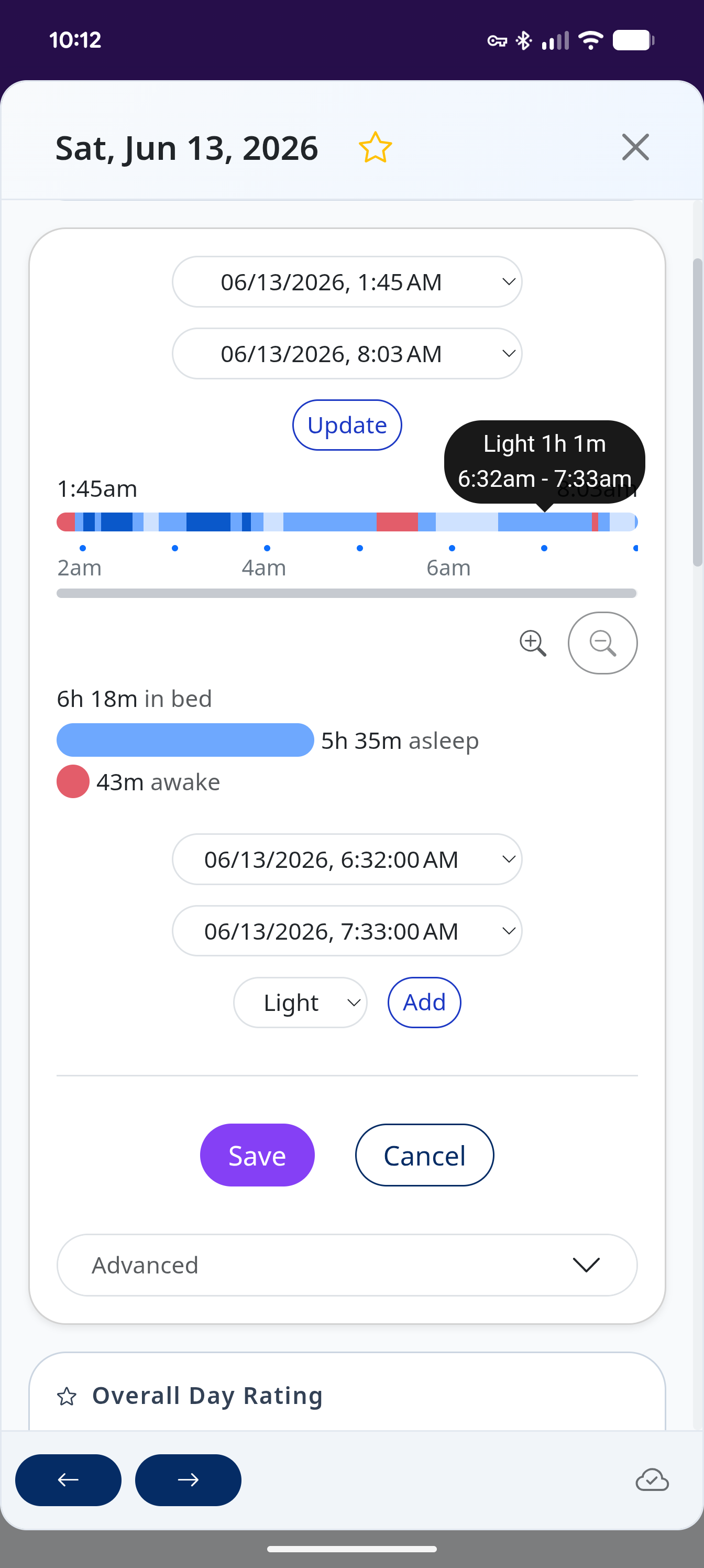 Sleep stage editor
