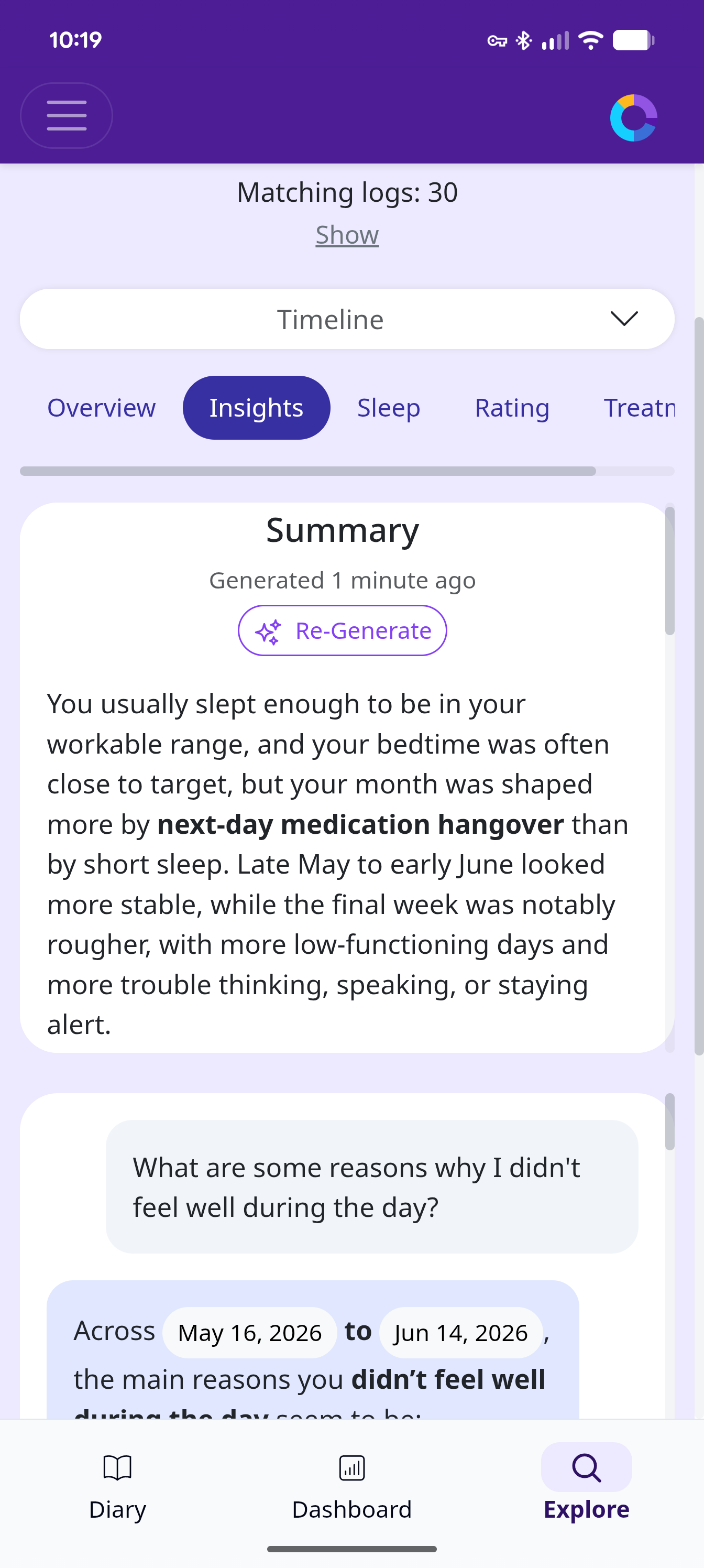 AI summary and Q&A interface